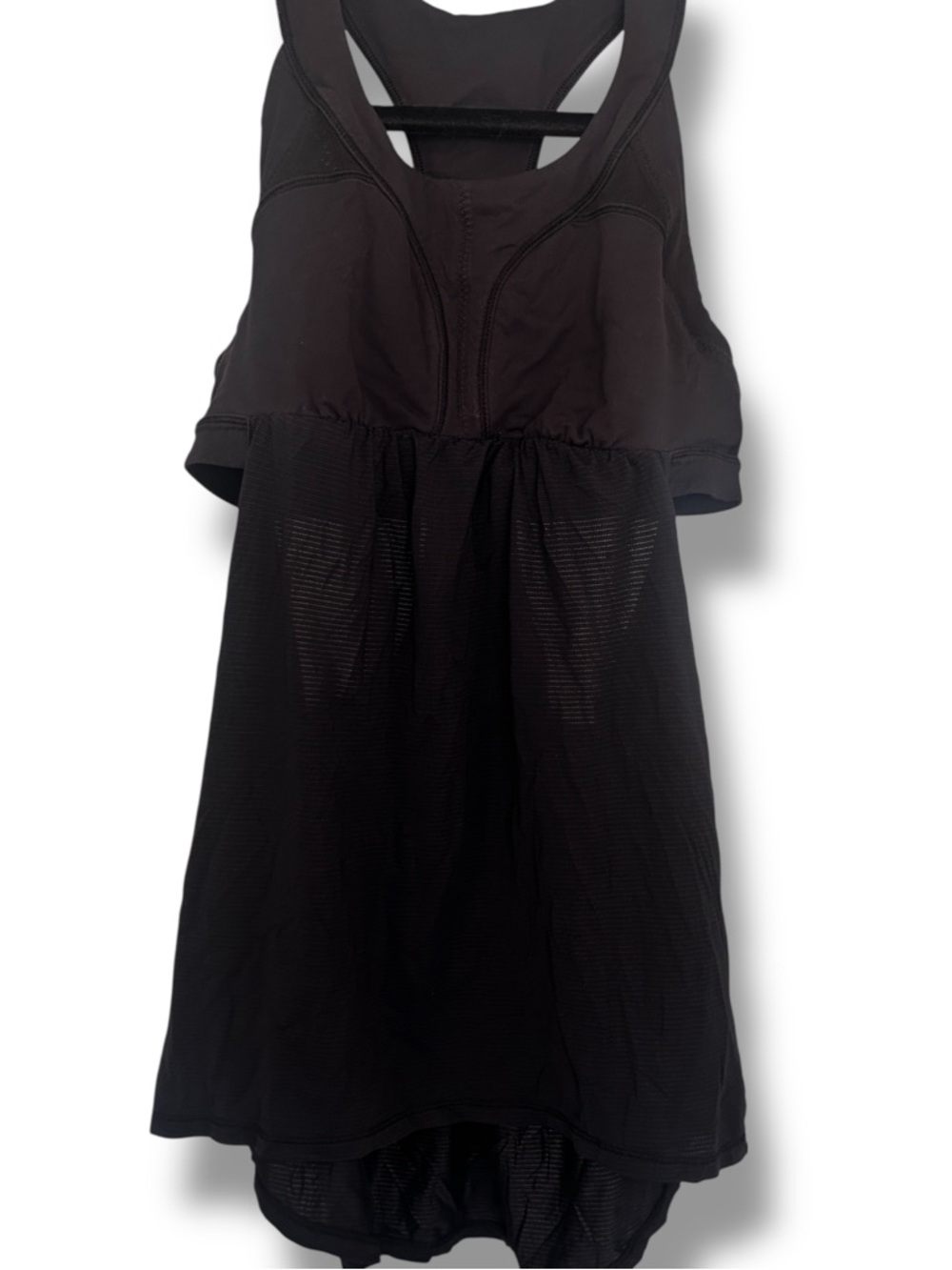 Lululemon Black Flowy Tank Built-In Bra Strappy Back Size 8